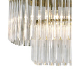 NL82349 Vienna Pendant Rectangle 7 Light Brass/Clear Glass