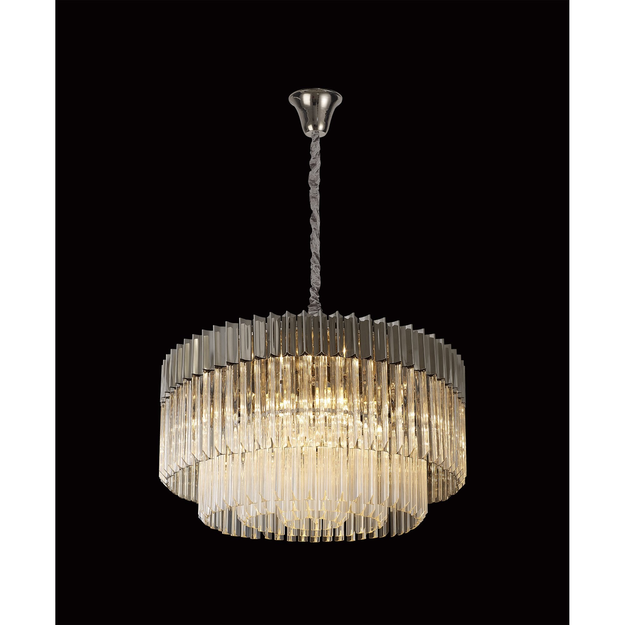 NL82359 Vienna Pendant Round 12 Light Polished Nickel/Clear Glass