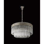 NL82359 Vienna Pendant Round 12 Light Polished Nickel/Clear Glass