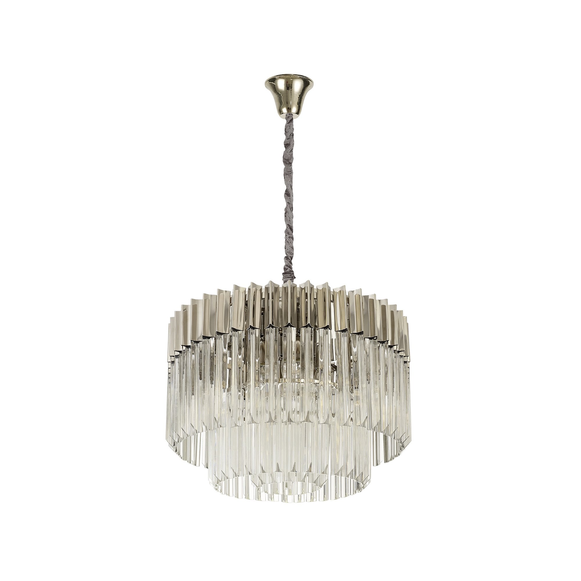 NL82369 Vienna Pendant Round 8 Light Polished Nickel/Clear Glass