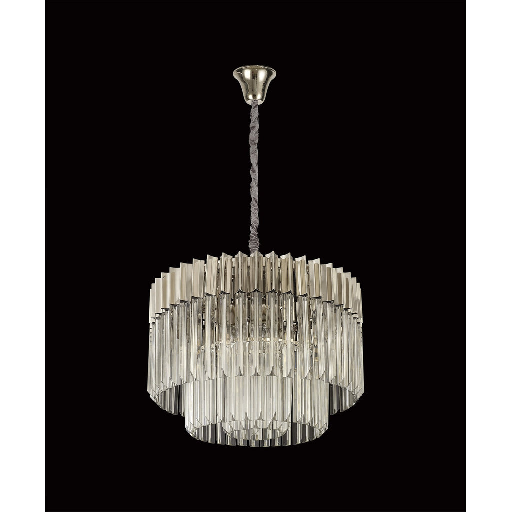 NL82369 Vienna Pendant Round 8 Light Polished Nickel/Clear Glass