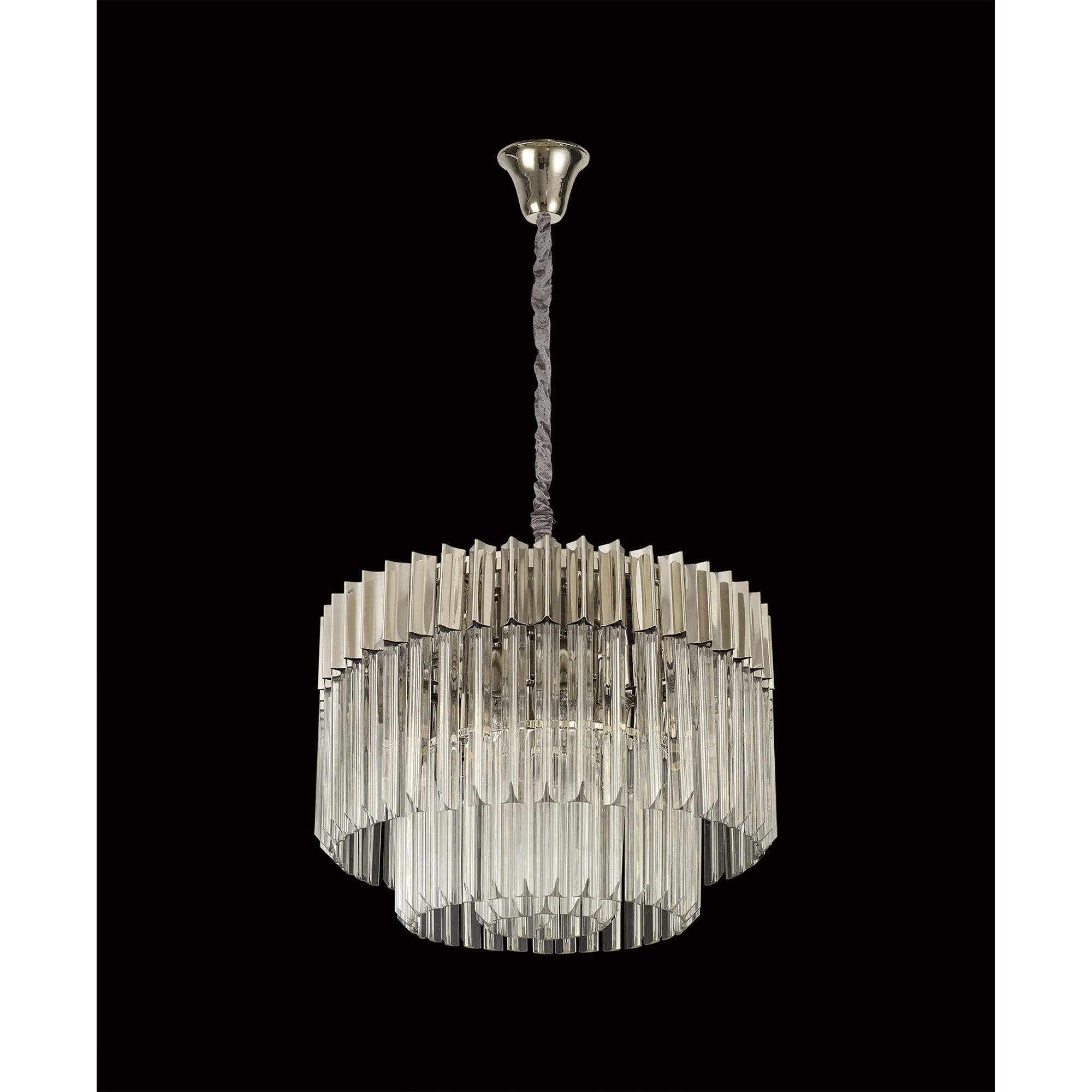 NL82369 Vienna Pendant Round 8 Light Polished Nickel/Clear Glass