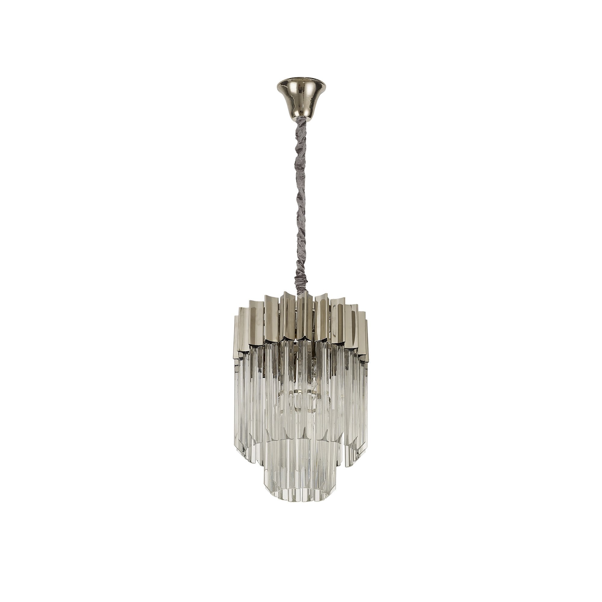 NL82379 Vienna Pendant Round 4 Light Polished Nickel/Clear Glass