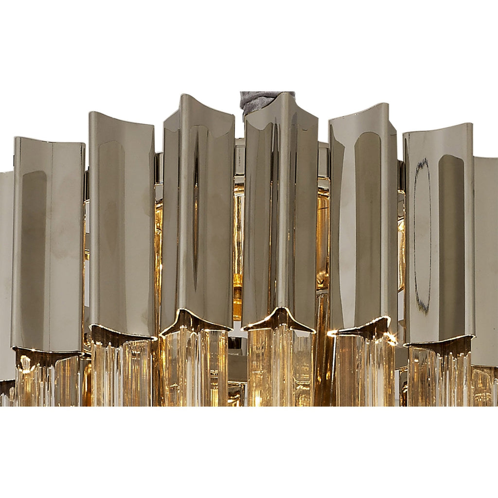 NL82379 Vienna Pendant Round 4 Light Polished Nickel/Clear Glass