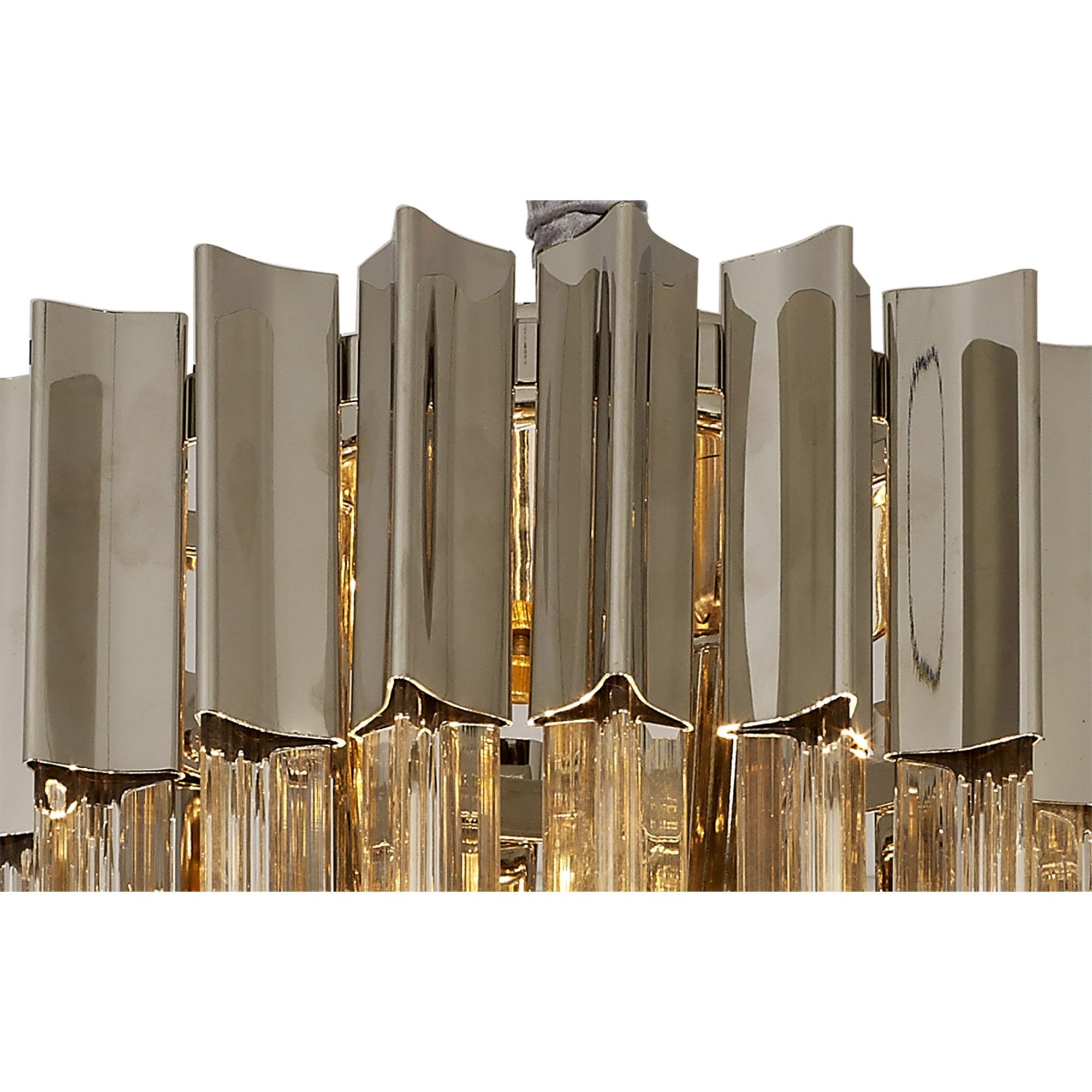 NL82379 Vienna Pendant Round 4 Light Polished Nickel/Clear Glass