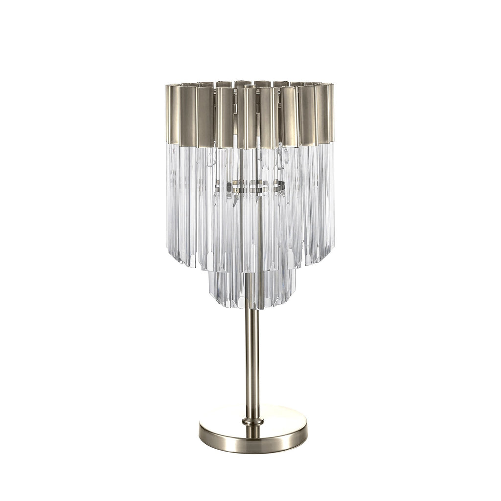NL82389 Vienna Table Lamp 3 Light Polished Nickel/Clear Glass
