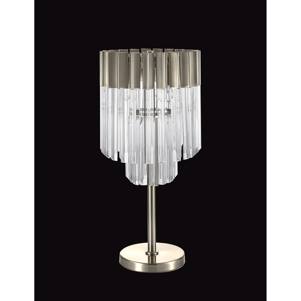 NL82389 Vienna Table Lamp 3 Light Polished Nickel/Clear Glass
