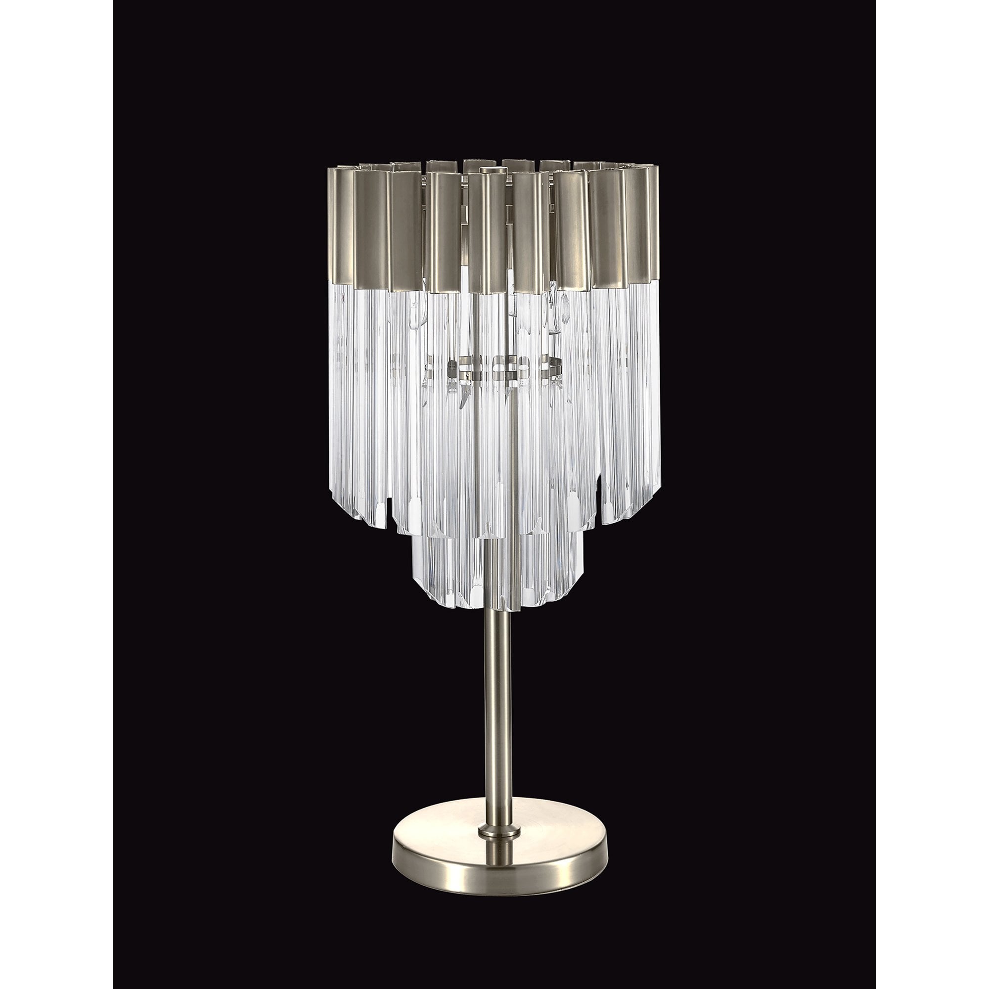 NL82389 Vienna Table Lamp 3 Light Polished Nickel/Clear Glass