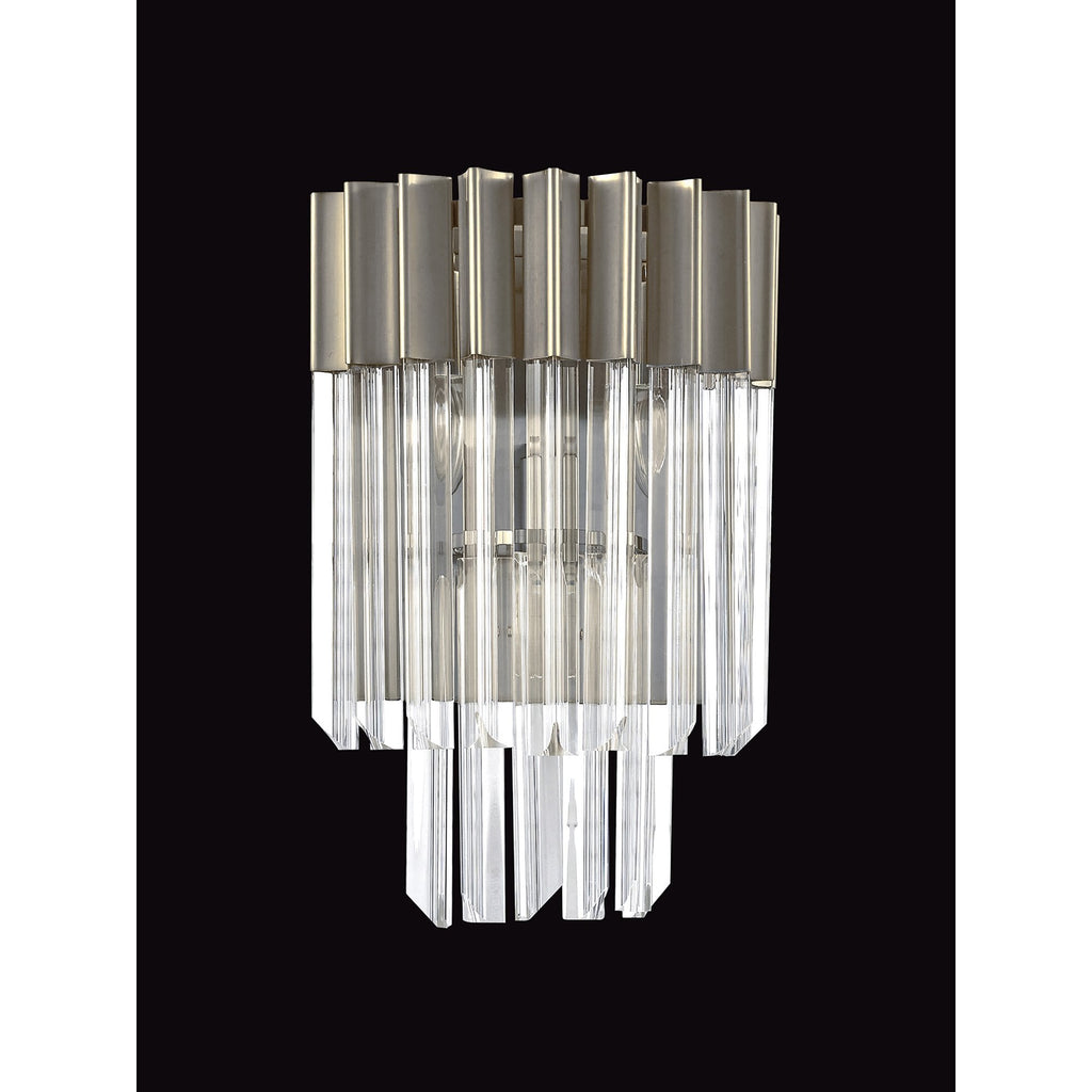 NL82399 Vienna Wall 3 Light Polished Nickel/Clear Glass