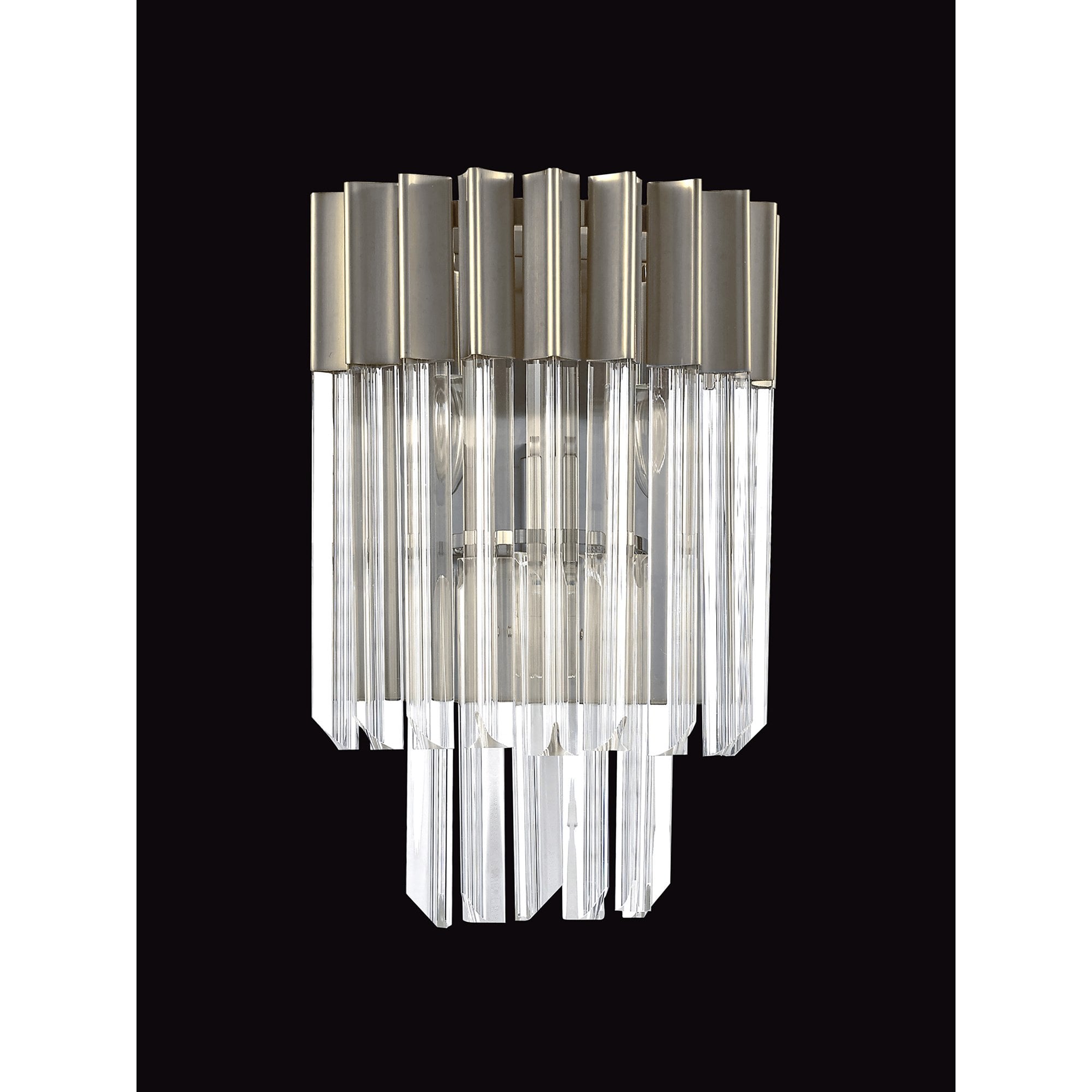 NL82399 Vienna Wall 3 Light Polished Nickel/Clear Glass