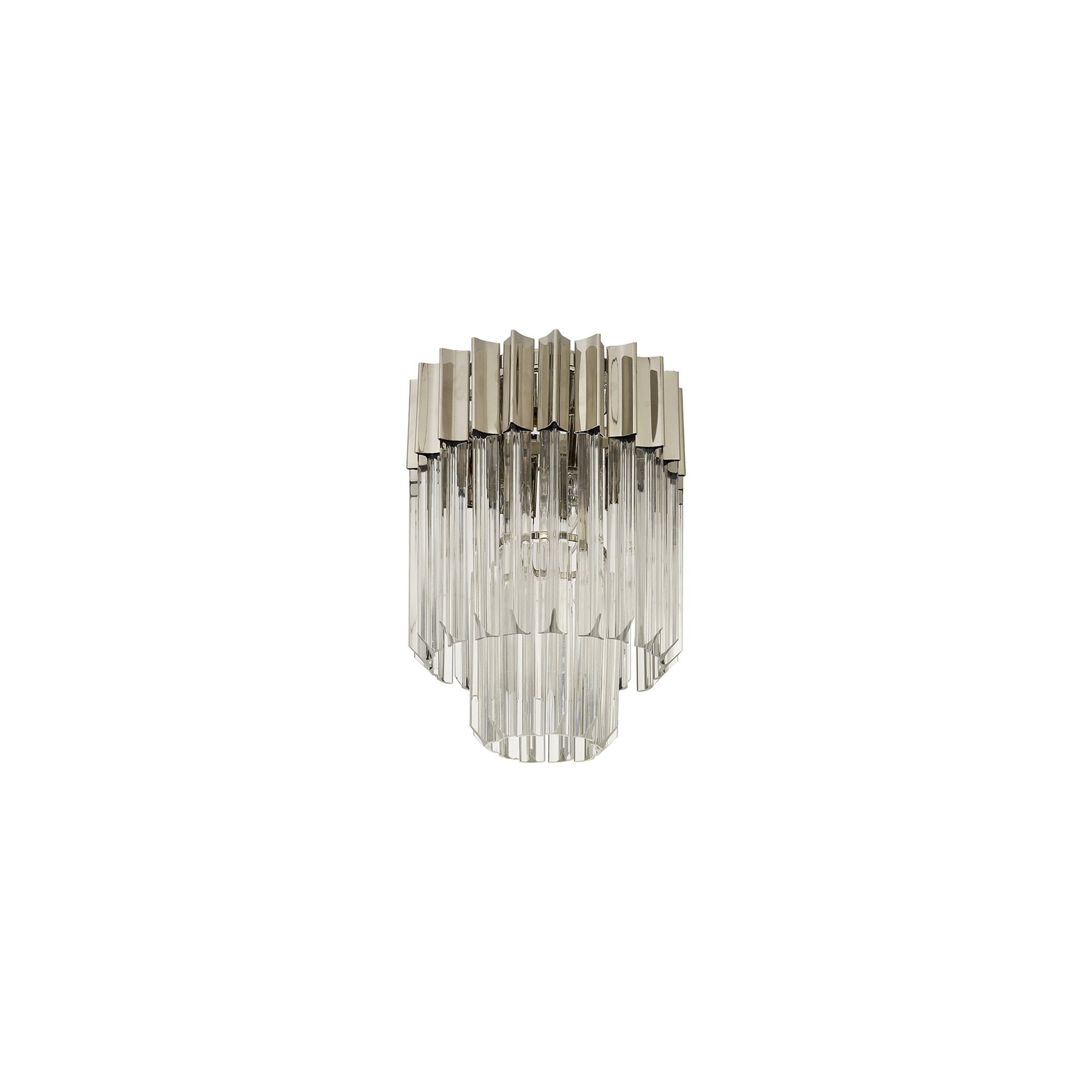 NL82409 Vienna Ceiling Round 3 Light Polished Nickel/Clear Glass