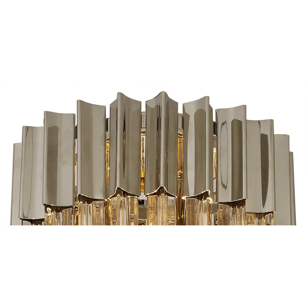 NL82409 Vienna Ceiling Round 3 Light Polished Nickel/Clear Glass