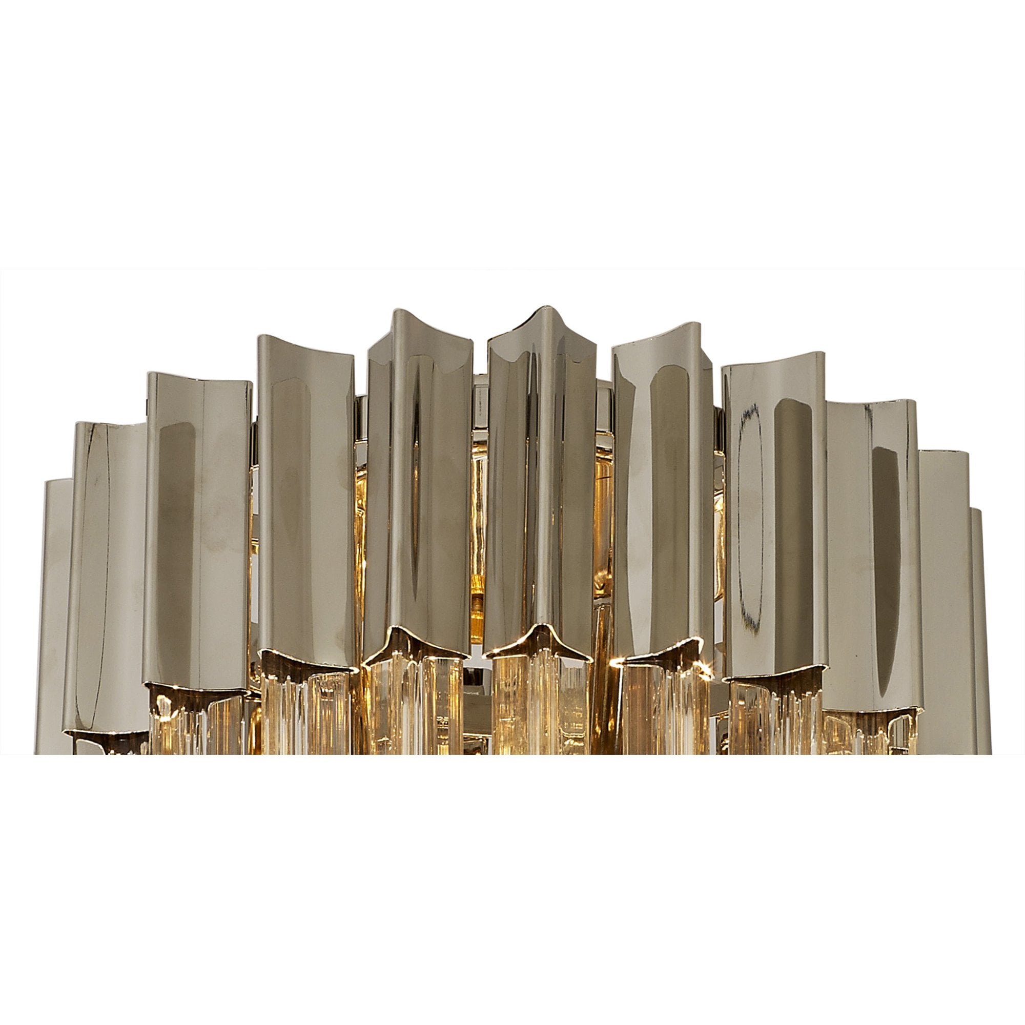 NL82409 Vienna Ceiling Round 3 Light Polished Nickel/Clear Glass