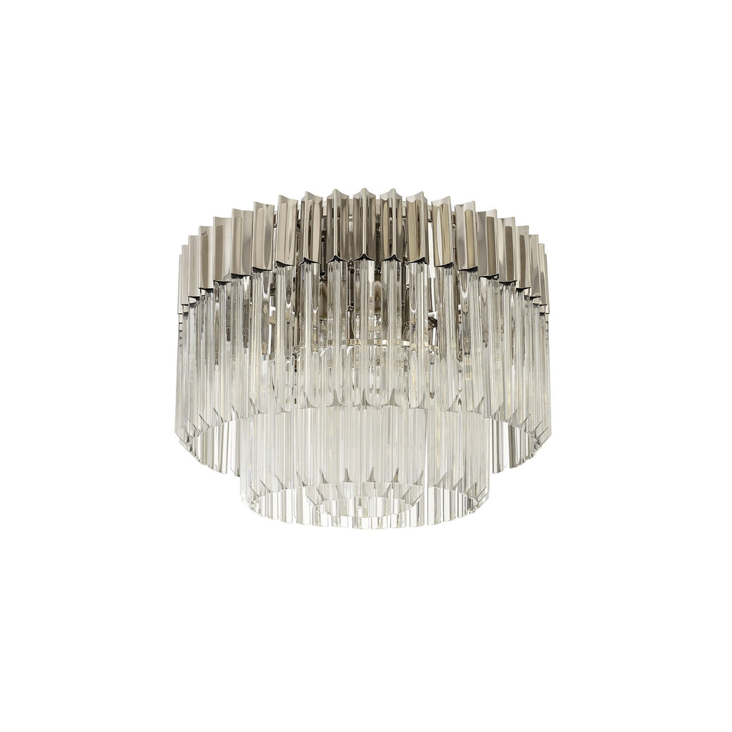 NL82419 Vienna Ceiling Round 7 Light Polished Nickel/Clear Glass