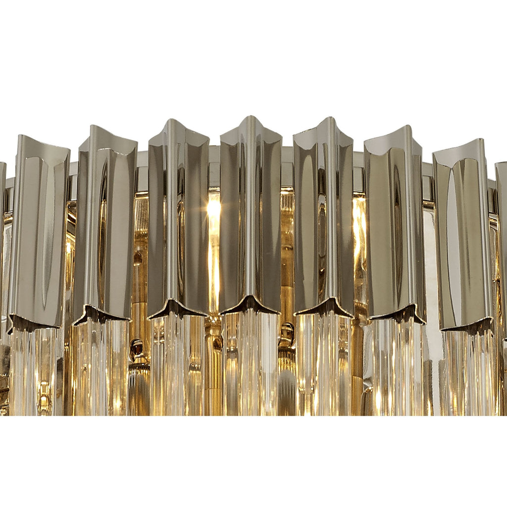 NL82419 Vienna Ceiling Round 7 Light Polished Nickel/Clear Glass