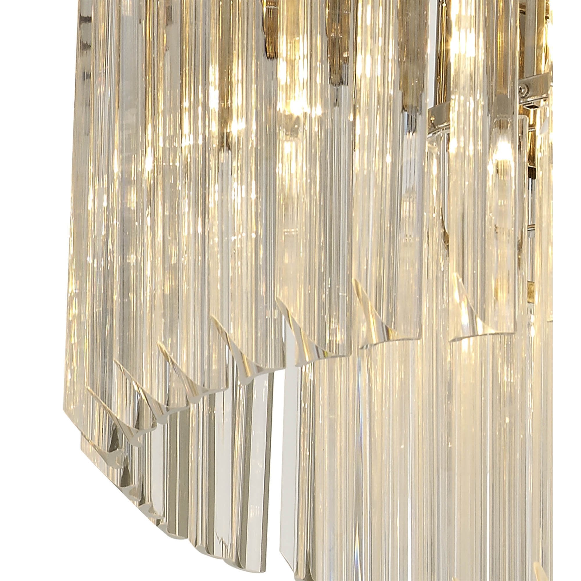 NL82419 Vienna Ceiling Round 7 Light Polished Nickel/Clear Glass