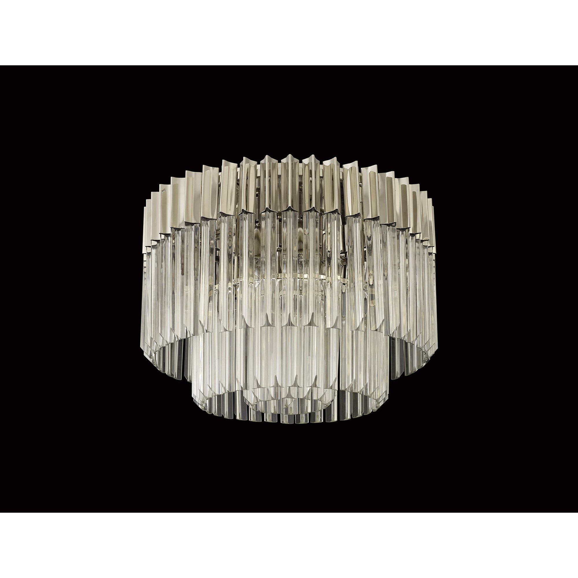 NL82419 Vienna Ceiling Round 7 Light Polished Nickel/Clear Glass