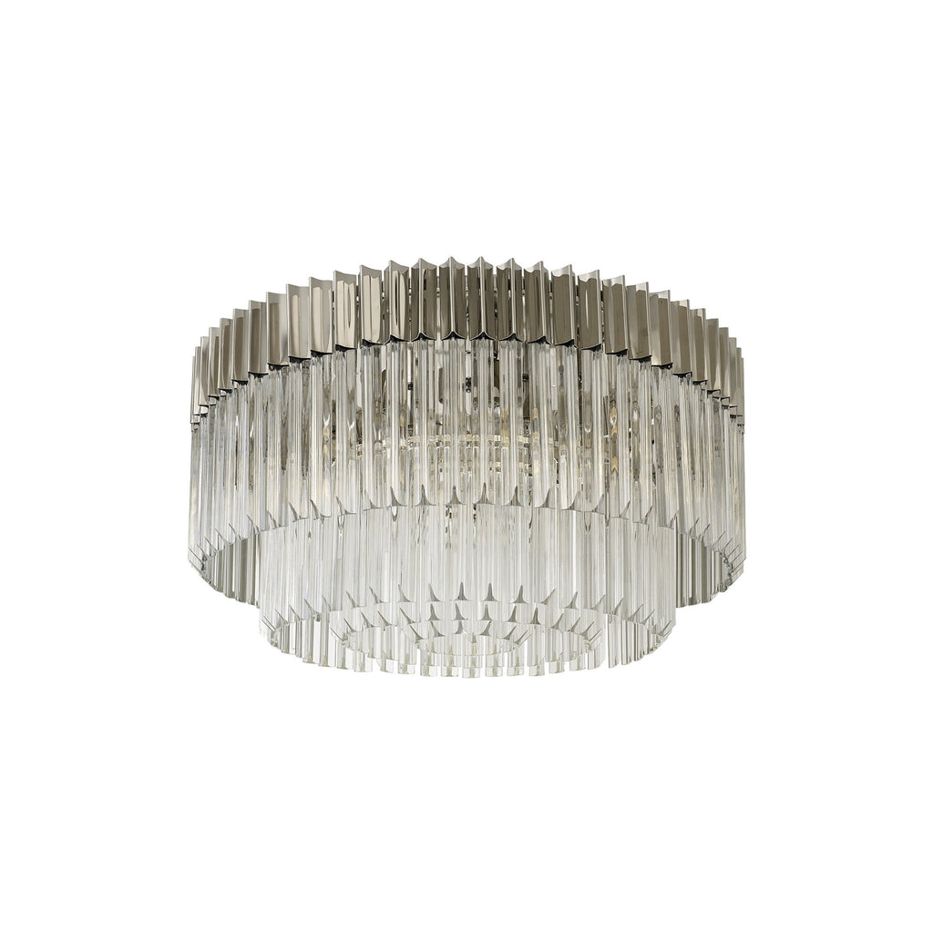 NL82429 Vienna Ceiling Round 12 Light Polished Nickel/Clear Glass