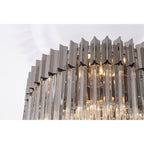 NL82429 Vienna Ceiling Round 12 Light Polished Nickel/Clear Glass