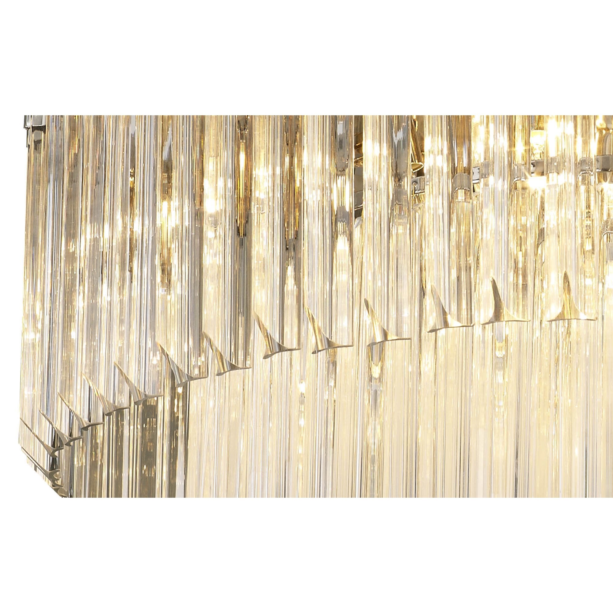 NL82429 Vienna Ceiling Round 12 Light Polished Nickel/Clear Glass