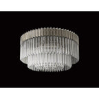 NL82429 Vienna Ceiling Round 12 Light Polished Nickel/Clear Glass