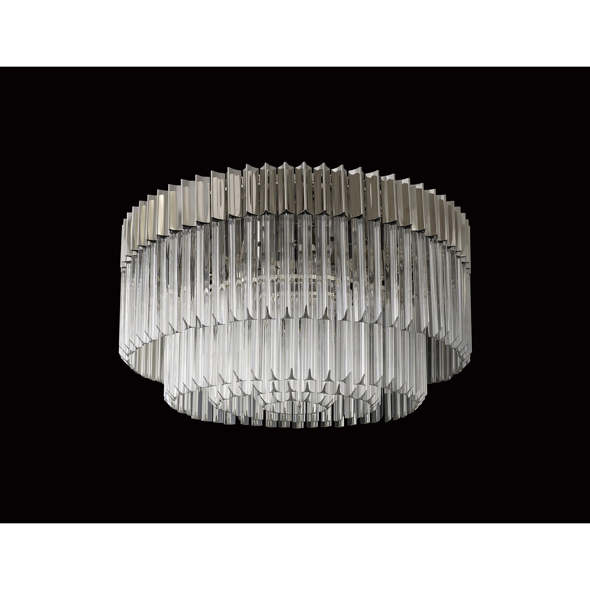 NL82429 Vienna Ceiling Round 12 Light Polished Nickel/Clear Glass