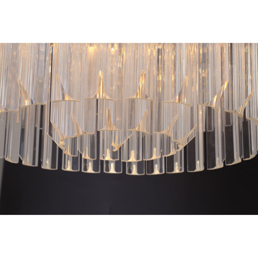 NL82429 Vienna Ceiling Round 12 Light Polished Nickel/Clear Glass