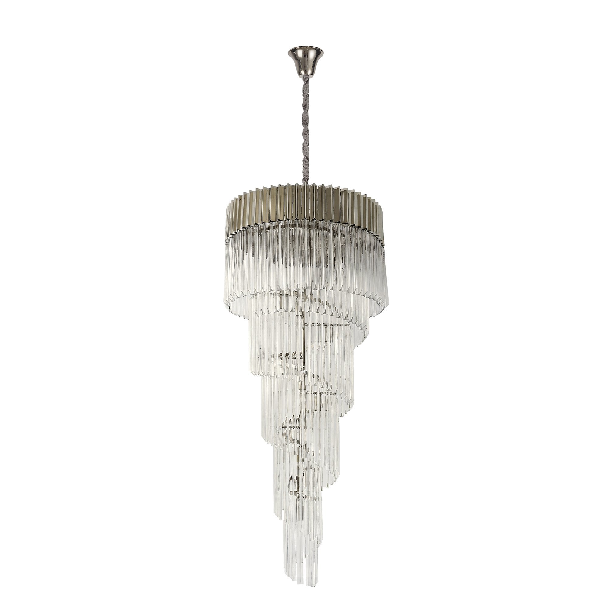NL82439 Vienna Pendant Round 5 Tier 23 Light Polished Nickel/Clear Glass