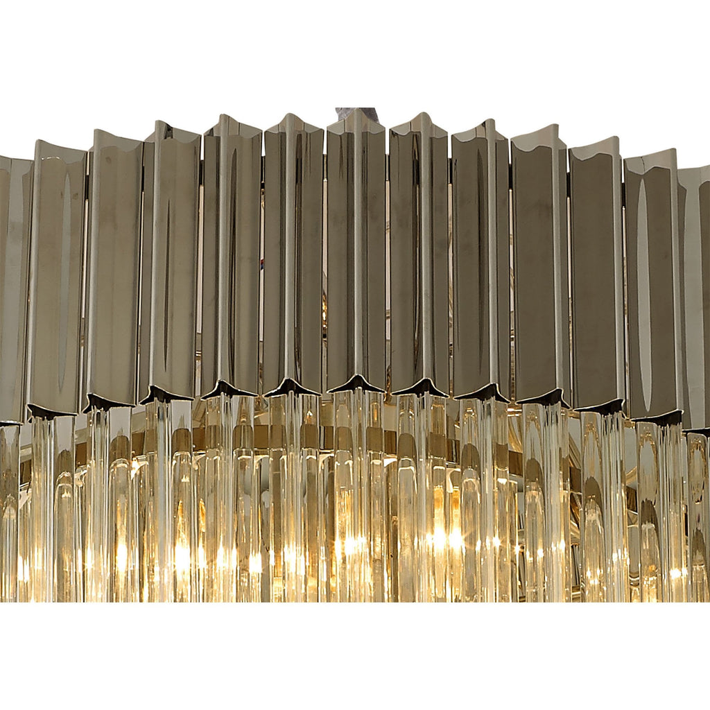 NL82439 Vienna Pendant Round 5 Tier 23 Light Polished Nickel/Clear Glass