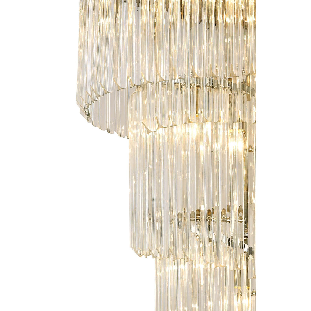 NL82439 Vienna Pendant Round 5 Tier 23 Light Polished Nickel/Clear Glass