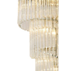 NL82439 Vienna Pendant Round 5 Tier 23 Light Polished Nickel/Clear Glass