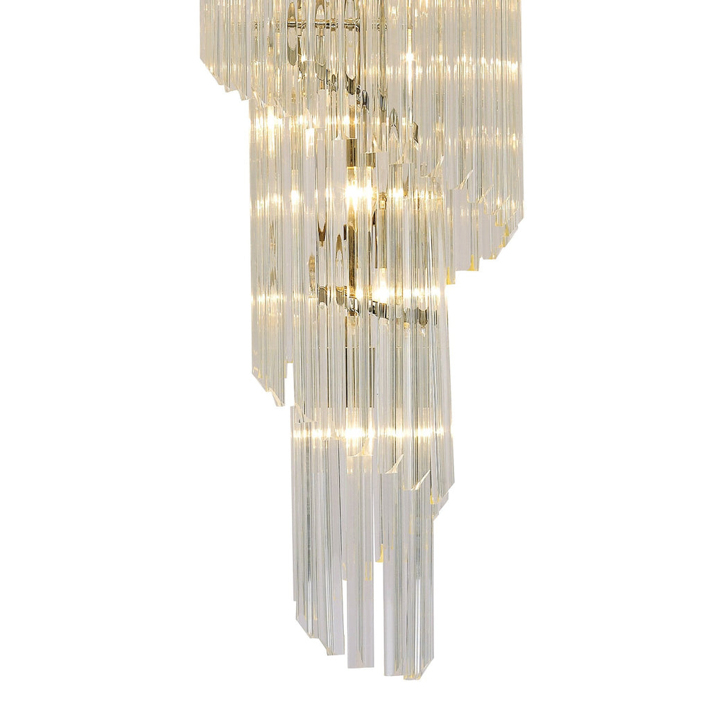 NL82439 Vienna Pendant Round 5 Tier 23 Light Polished Nickel/Clear Glass