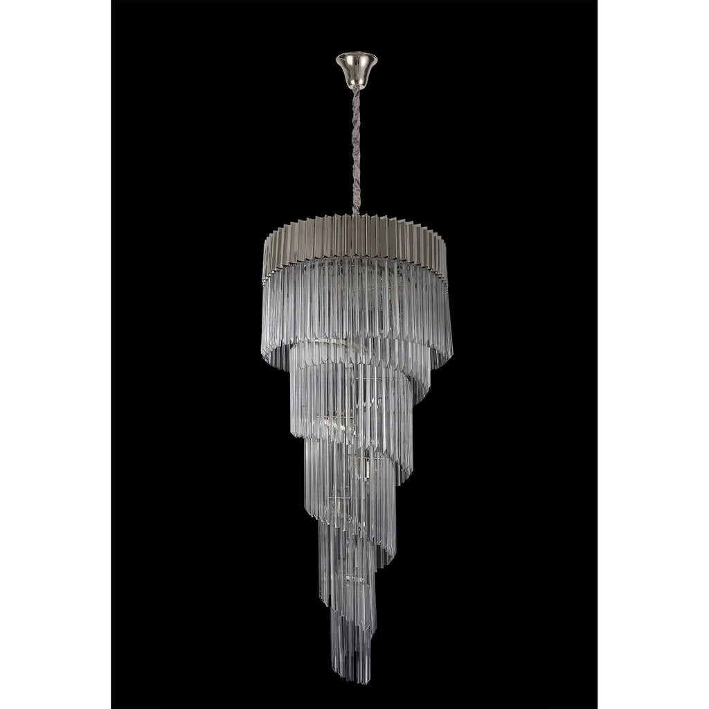 NL82439 Vienna Pendant Round 5 Tier 23 Light Polished Nickel/Clear Glass