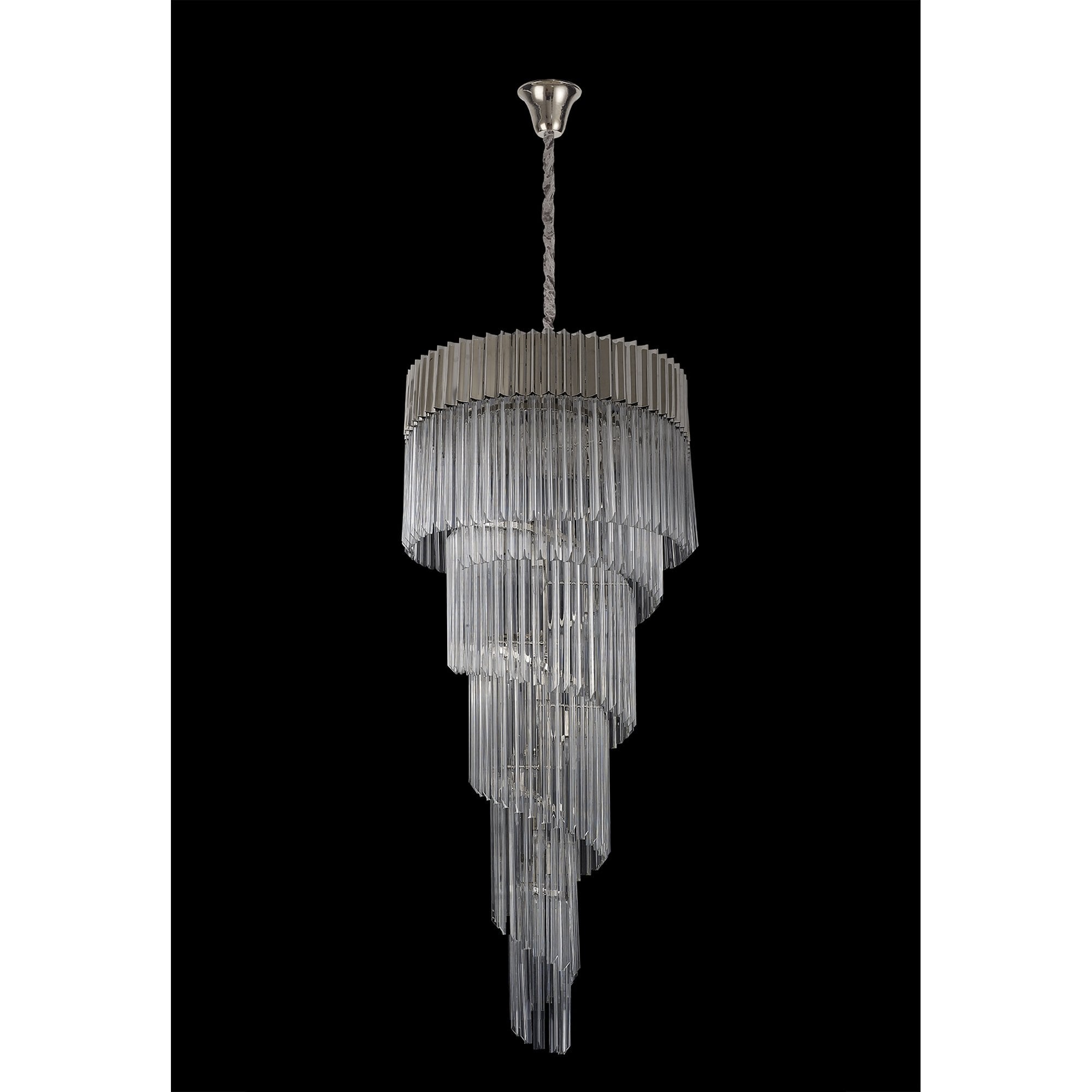 NL82439 Vienna Pendant Round 5 Tier 23 Light Polished Nickel/Clear Glass