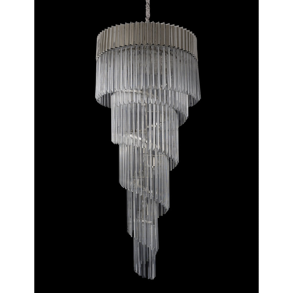 NL82439 Vienna Pendant Round 5 Tier 23 Light Polished Nickel/Clear Glass