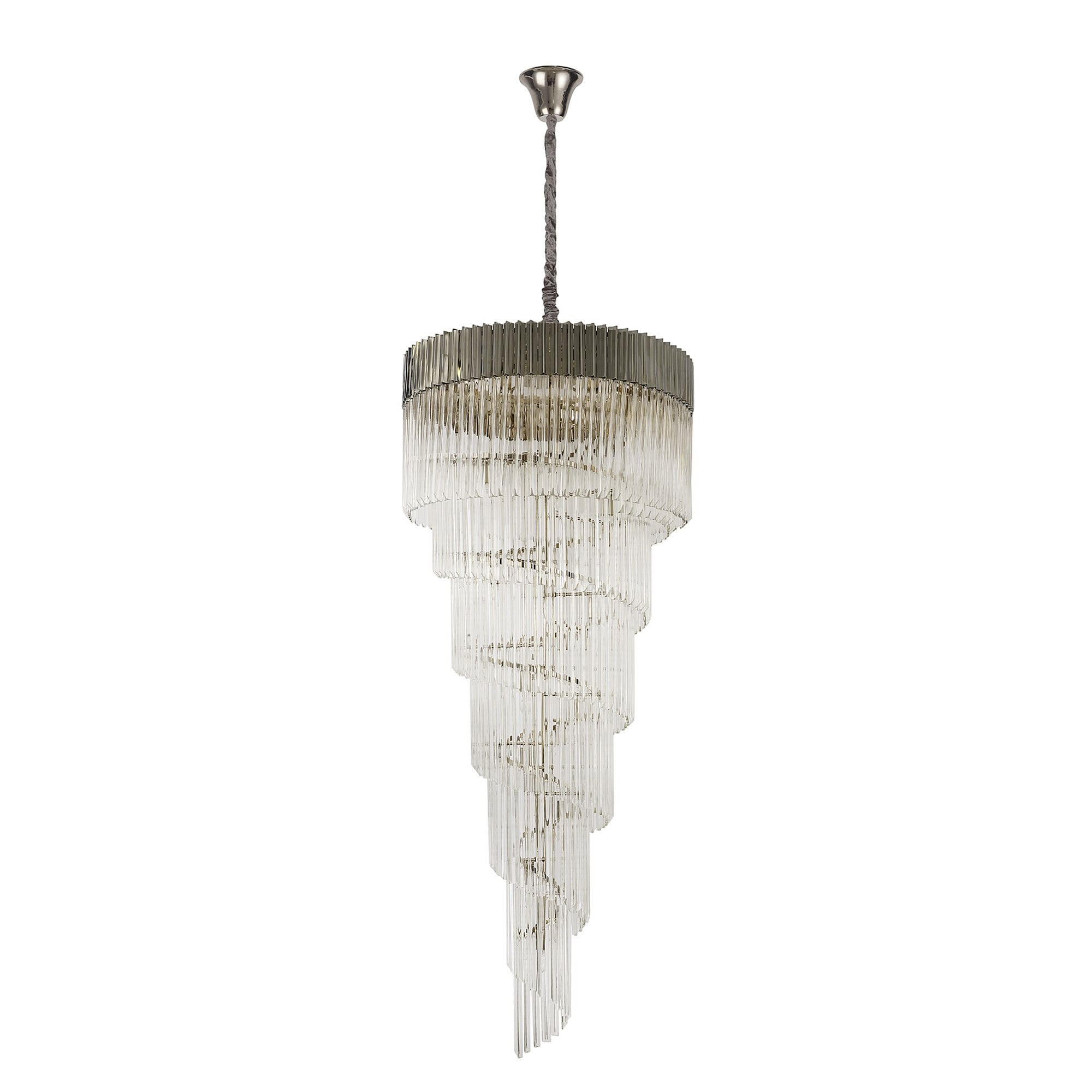 NL82449 Vienna Pendant Round 7 Tier 31 Light Polished Nickel/Clear Glass