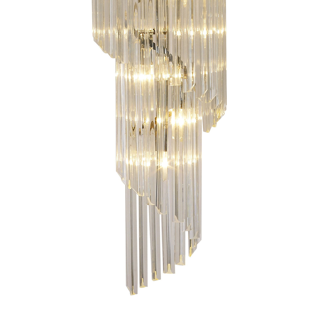 NL82449 Vienna Pendant Round 7 Tier 31 Light Polished Nickel/Clear Glass