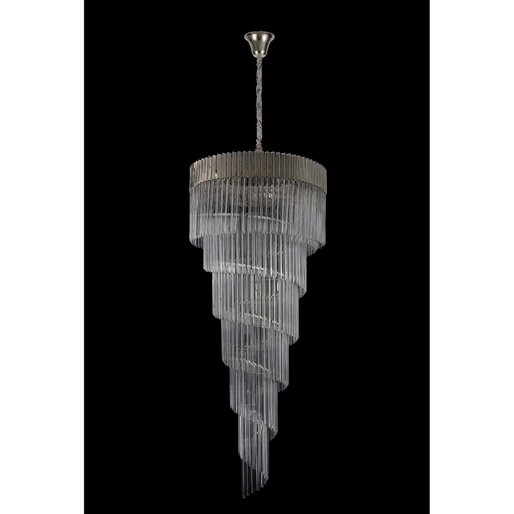 NL82449 Vienna Pendant Round 7 Tier 31 Light Polished Nickel/Clear Glass