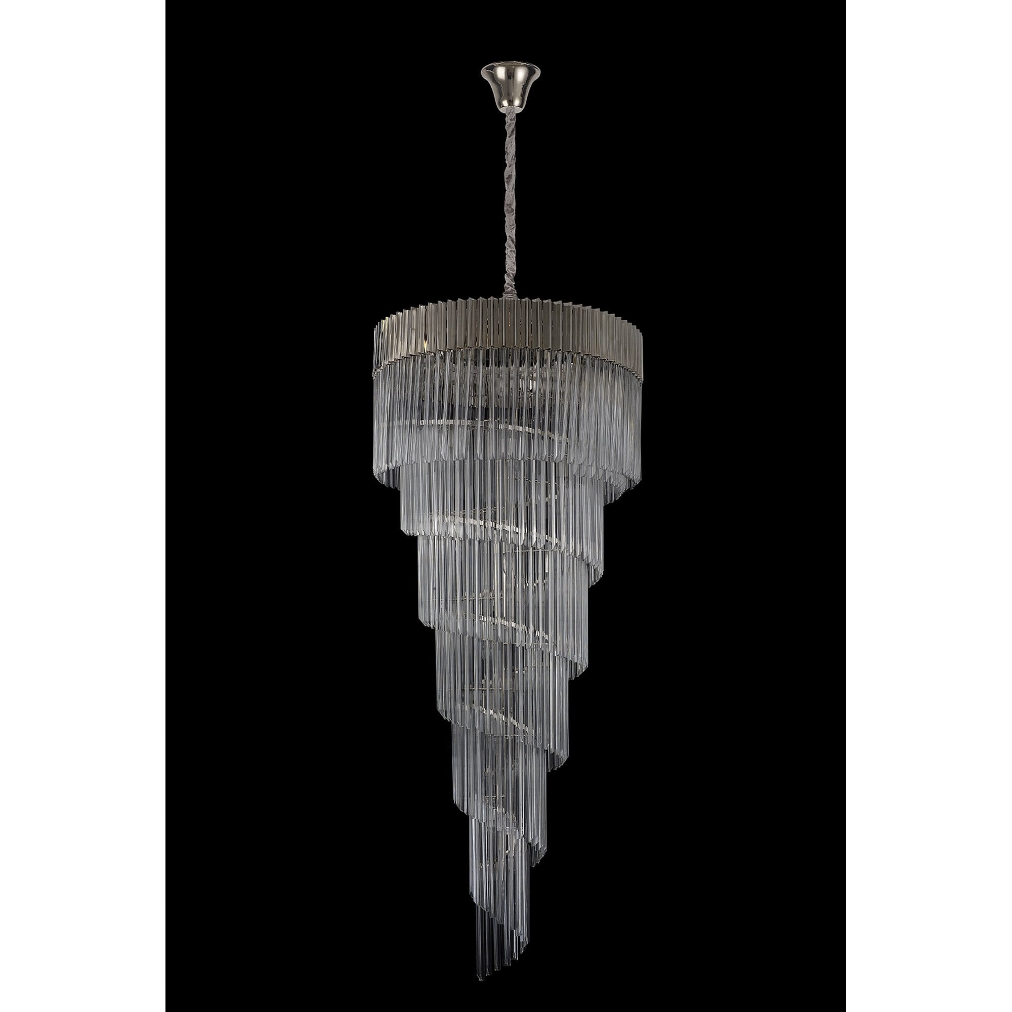 NL82449 Vienna Pendant Round 7 Tier 31 Light Polished Nickel/Clear Glass