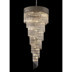 NL82449 Vienna Pendant Round 7 Tier 31 Light Polished Nickel/Clear Glass