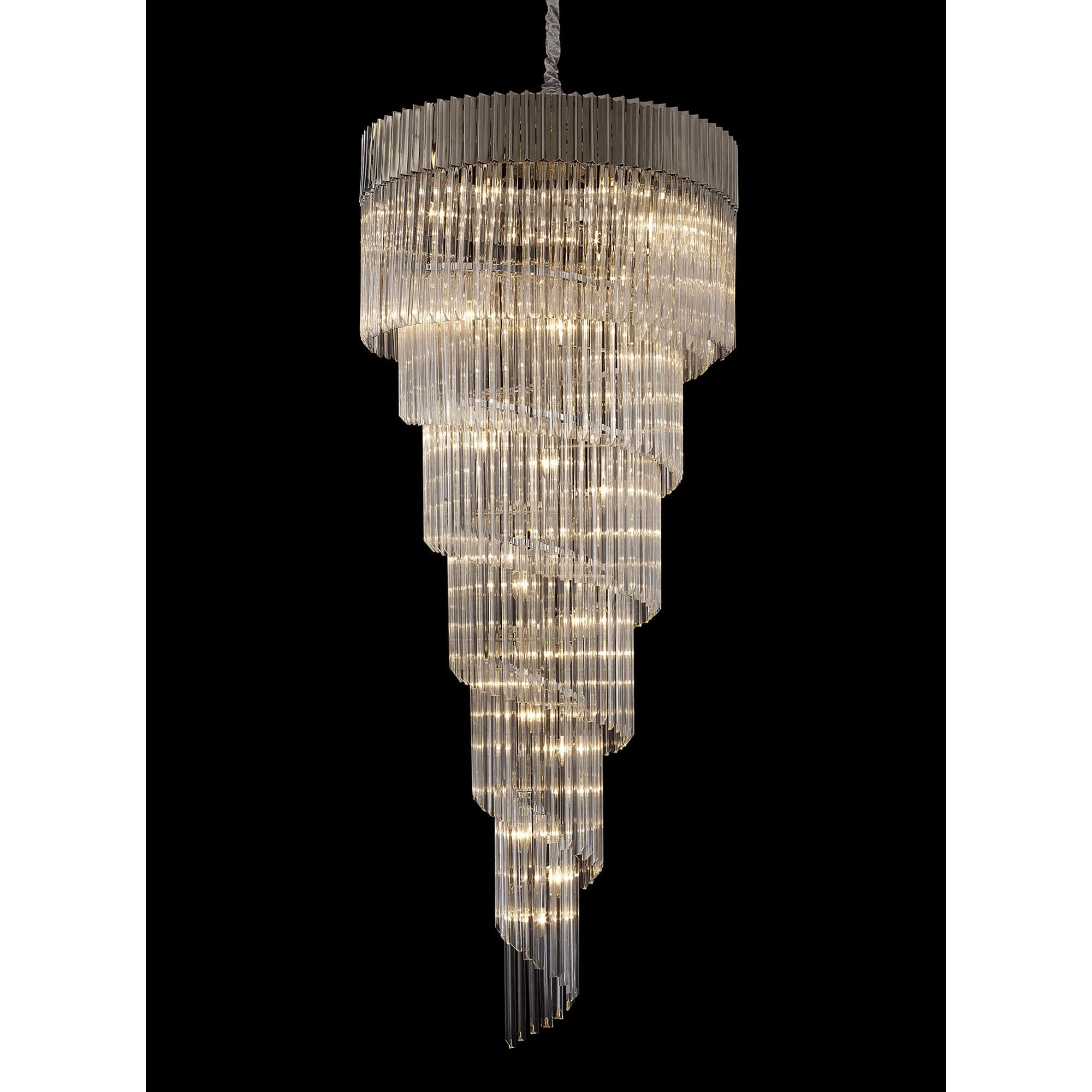 NL82449 Vienna Pendant Round 7 Tier 31 Light Polished Nickel/Clear Glass