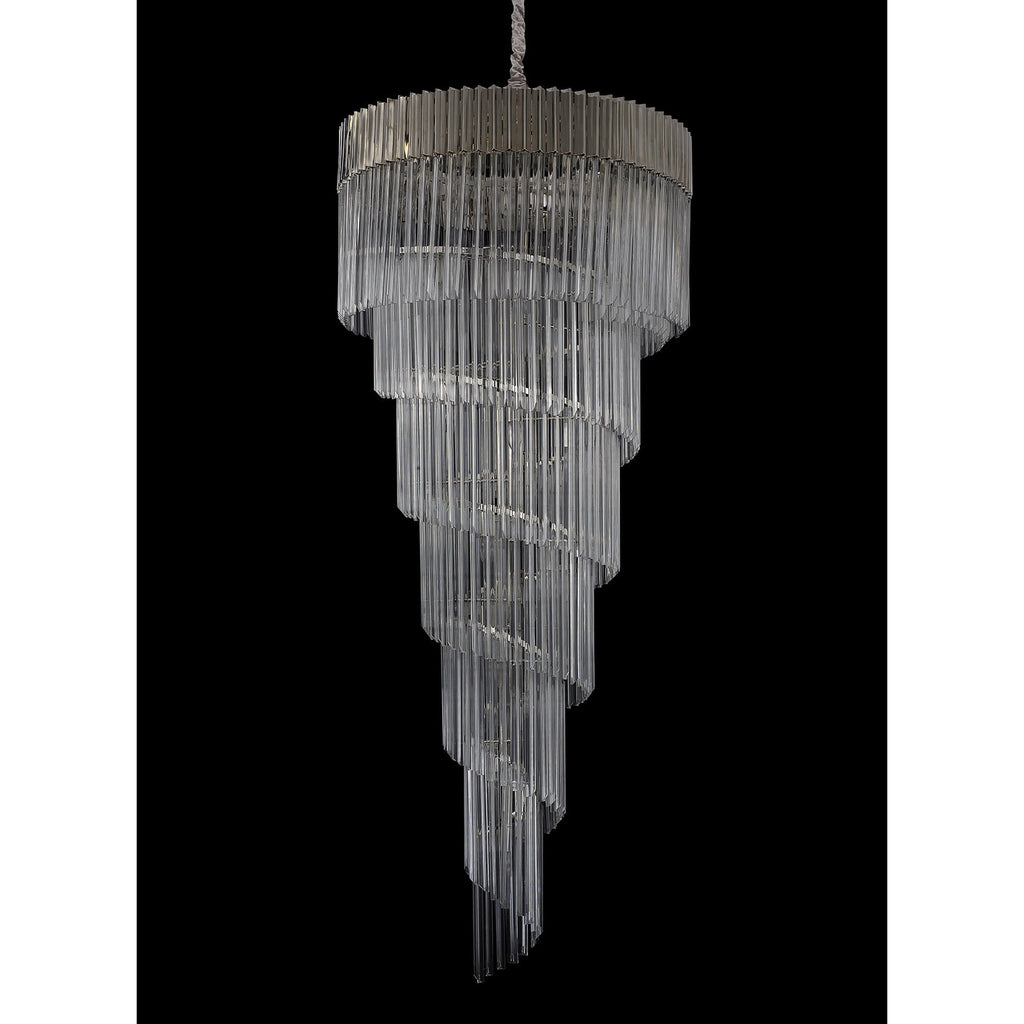 NL82449 Vienna Pendant Round 7 Tier 31 Light Polished Nickel/Clear Glass