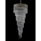 NL82449 Vienna Pendant Round 7 Tier 31 Light Polished Nickel/Clear Glass