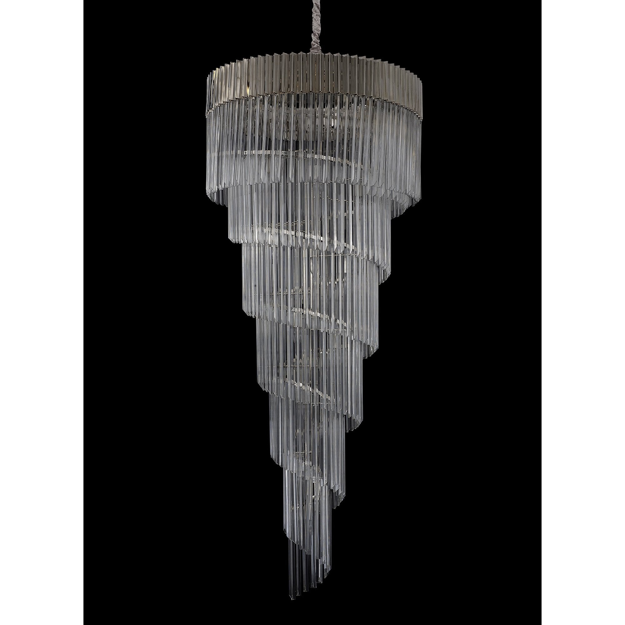 NL82449 Vienna Pendant Round 7 Tier 31 Light Polished Nickel/Clear Glass