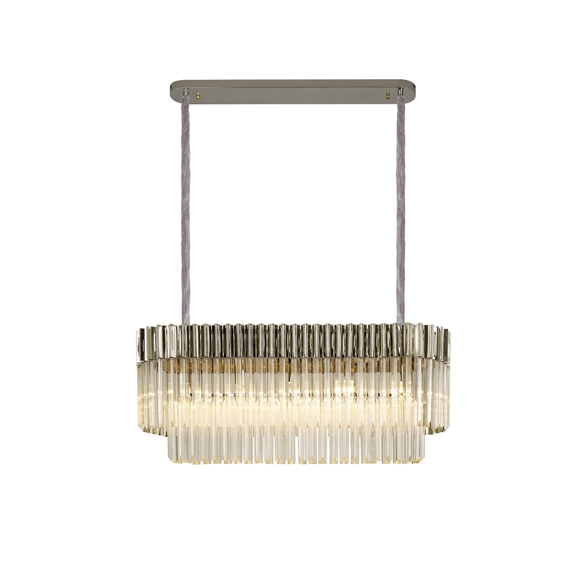 NL82459 Vienna Pendant Rectangle 5 Light Polished Nickel/Clear Glass