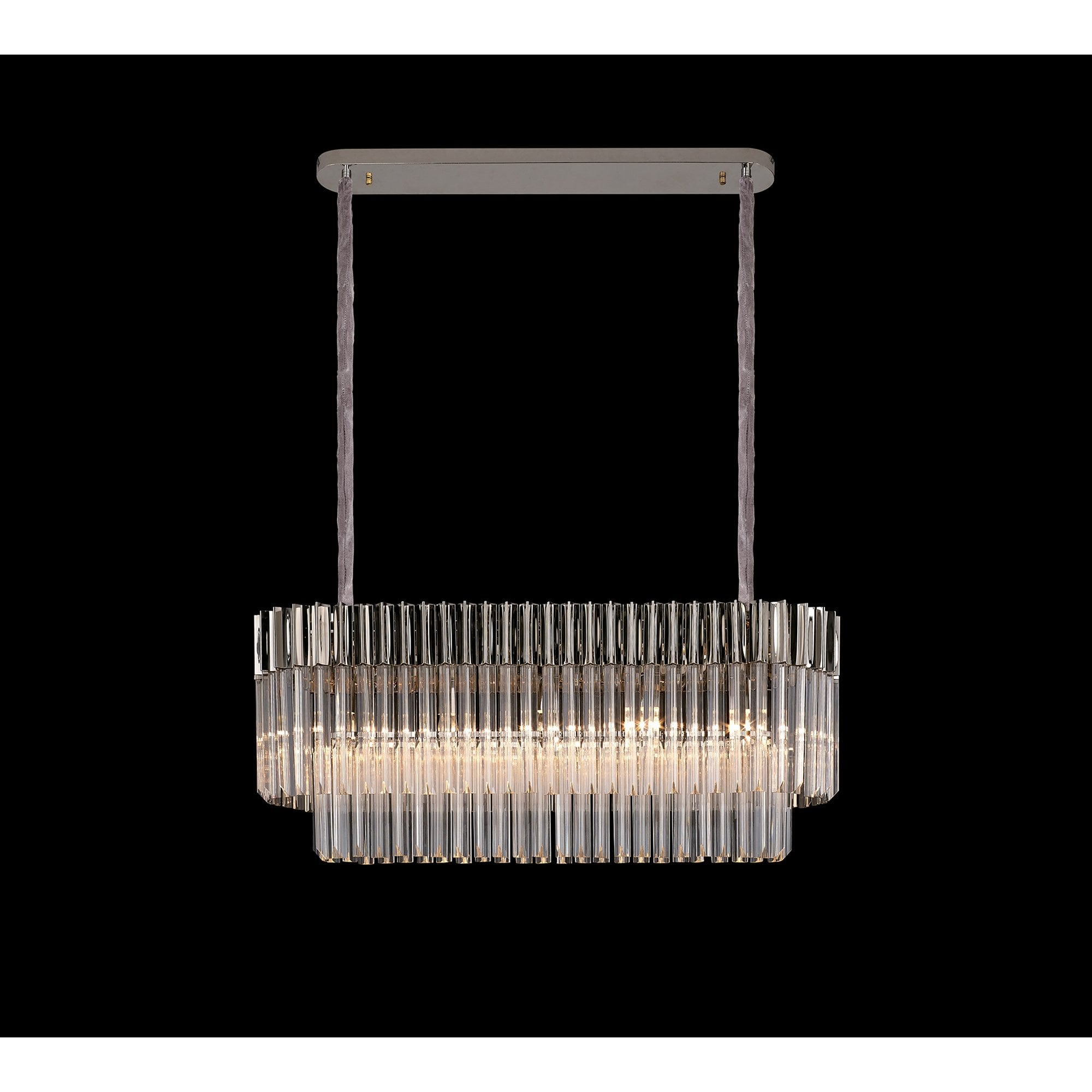 NL82459 Vienna Pendant Rectangle 5 Light Polished Nickel/Clear Glass