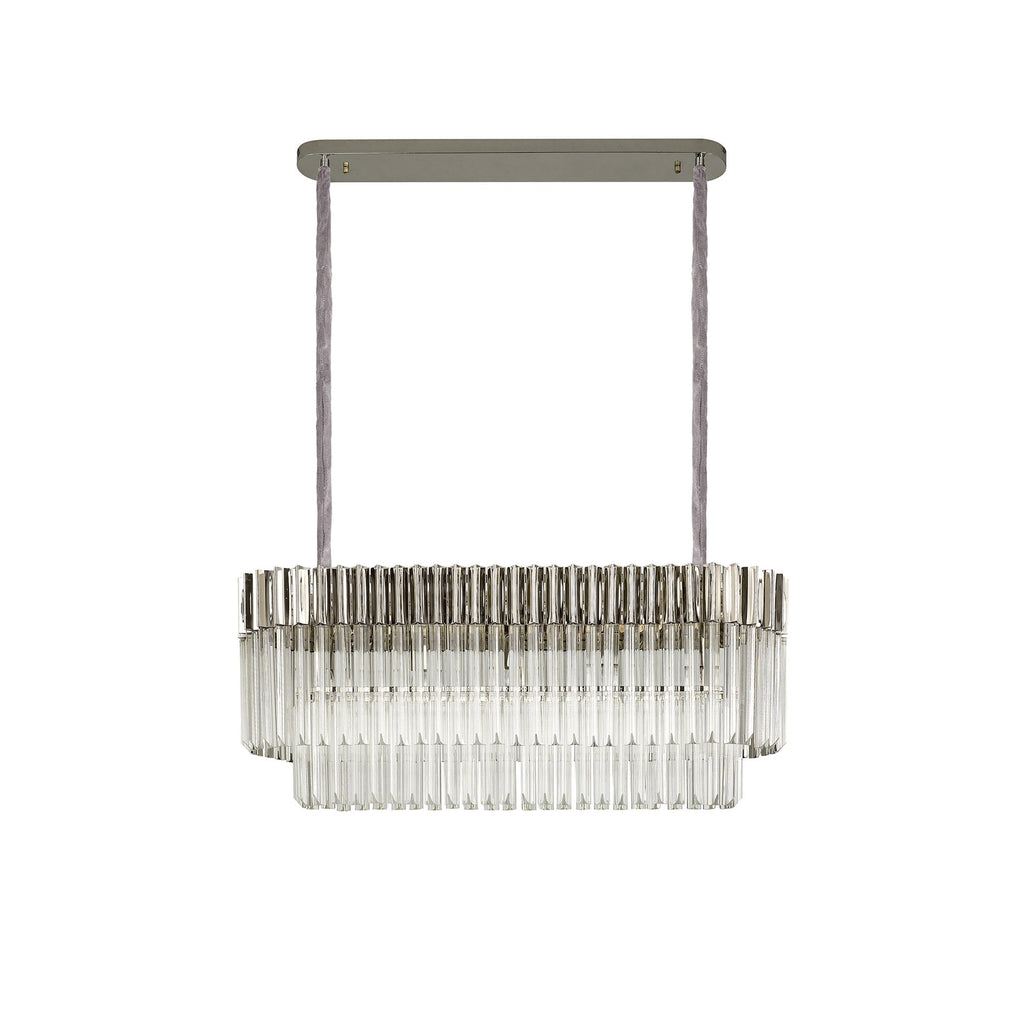 NL82459 Vienna Pendant Rectangle 5 Light Polished Nickel/Clear Glass