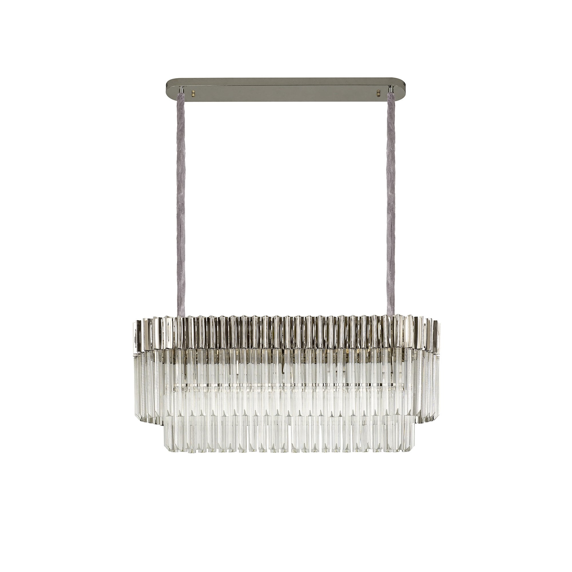 NL82459 Vienna Pendant Rectangle 5 Light Polished Nickel/Clear Glass