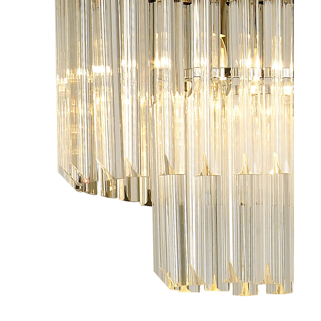 NL82459 Vienna Pendant Rectangle 5 Light Polished Nickel/Clear Glass