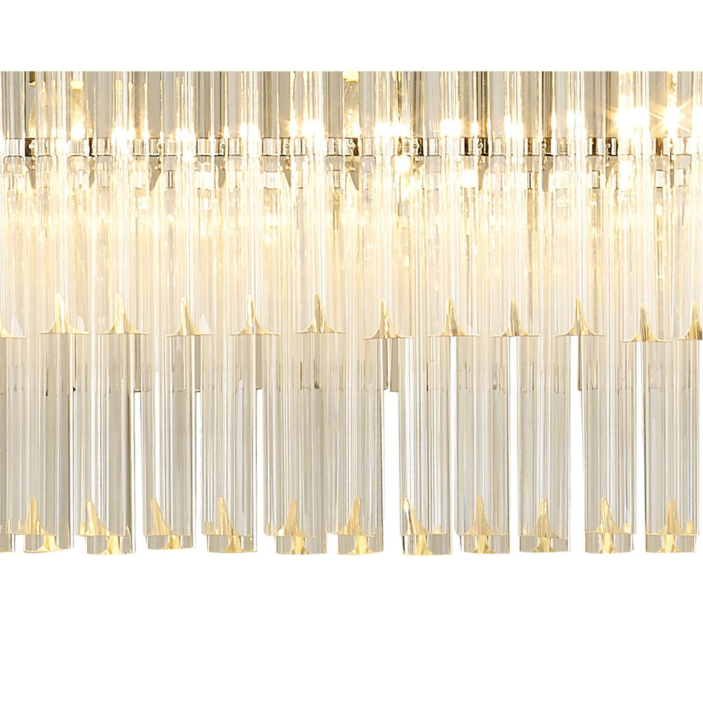 NL82459 Vienna Pendant Rectangle 5 Light Polished Nickel/Clear Glass